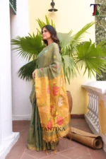Pure lilen tissue saree - Image 2