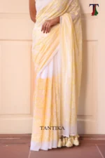 Pure Mull Cotton Chikonkari saree - Image 3