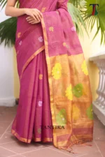 Pure lilen tissue saree - Image 3