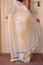 Pure Mull Cotton Chikonkari saree - Image 4