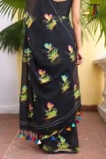 Pure Mull Cotton Butterfly Hand Printed Saree - Image 4
