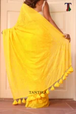 Pure Mull Cotton Chikonkari saree - Image 4