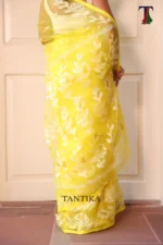 Pure Masline Rose Jamdani saree - Image 4