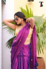 Pure Tissue Gini saree - Image 5