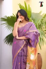 Pure lilen tissue saree - Image 5