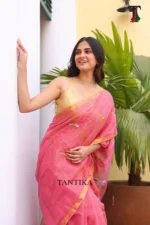 Pure lilen Tissue Saree - Image 5