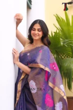 Pure lilen tissue saree - Image 5