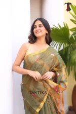 Pure lilen tissue saree - Image 5