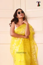 Pure Masline Rose Jamdani saree - Image 5