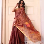 Pure lilen tissue saree