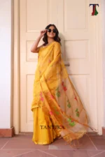 Pure lilen tissue saree - Image 2