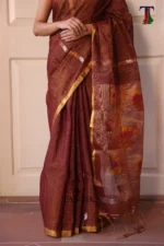 Pure lilen tissue saree - Image 3
