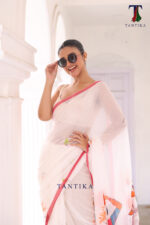 Bharatanatyam The Handpainted Mul Cotton Saree - Image 4