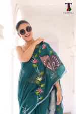 Projapoti The Handpainted Mul Cotton Saree - Image 4