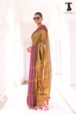 South Charm Tissue Cotton Saree with Traditional Border - Image 3