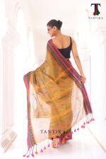 South Charm Tissue Cotton Saree with Traditional Border - Image 4