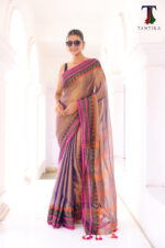 South Charm Tissue Cotton Saree with Traditional Border