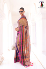 South Charm Tissue Cotton Saree with Traditional Border - Image 2