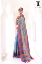 South Charm Tissue Cotton Saree with Traditional Border - Image 3