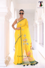 Bharatanatyam The Handpainted Mul Cotton Saree