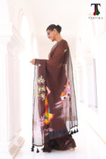 Bharatanatyam The Handpainted Mul Cotton Saree - Image 3