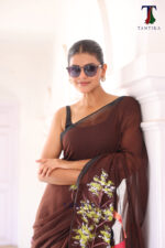 Bharatanatyam The Handpainted Mul Cotton Saree - Image 5