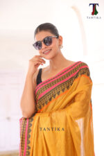 South Charm Tissue Cotton Saree with Traditional Border - Image 2