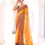 South Charm Tissue Cotton Saree with Traditional Border