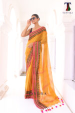 South Charm Tissue Cotton Saree with Traditional Border