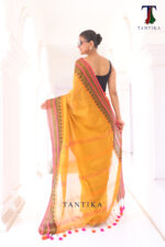South Charm Tissue Cotton Saree with Traditional Border - Image 4