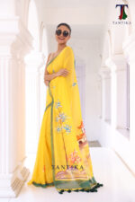 Bharatanatyam The Handpainted Mul Cotton Saree - Image 4