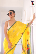 Bharatanatyam The Handpainted Mul Cotton Saree - Image 2