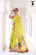 Bharatanatyam The Handpainted Mul Cotton Saree - Image 2
