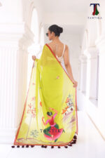 Bharatanatyam The Handpainted Mul Cotton Saree - Image 4