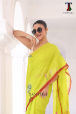 Bharatanatyam The Handpainted Mul Cotton Saree - Image 5