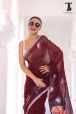 Projapoti The Handpainted Mul Cotton Saree - Image 2