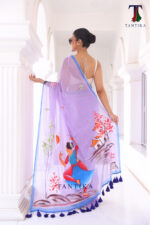 Bharatanatyam The Handpainted Mul Cotton Saree - Image 4
