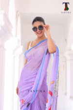 Bharatanatyam The Handpainted Mul Cotton Saree - Image 3