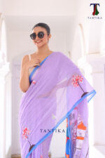Bharatanatyam The Handpainted Mul Cotton Saree - Image 5