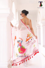 Bharatanatyam The Handpainted Mul Cotton Saree - Image 3