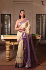 Beige & Gold Pure Mull Cotton Saree