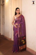 Purple Pure Jayashree Linen Silk Saree