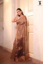Brown Pure Jayashree Linen Silk Saree