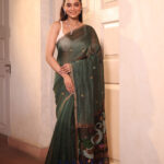 Bottle Green Pure Jayashree Linen Silk Saree