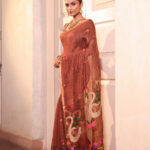 Brown Pure Jayashree Linen Silk Saree