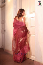 Pink Pure Jayashree Linen Silk Saree - Image 4